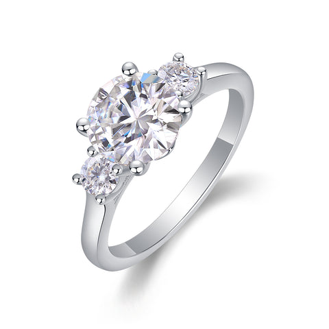 1 Carat Moissanite Silver Ring Luxury Fashion Statement
