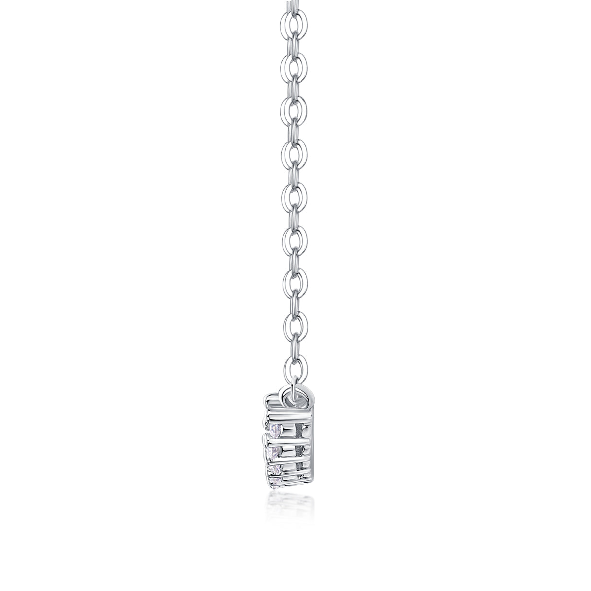 S925 Sterling Silver Moissanite Pendant Necklace Set Elegant Minimalist Design