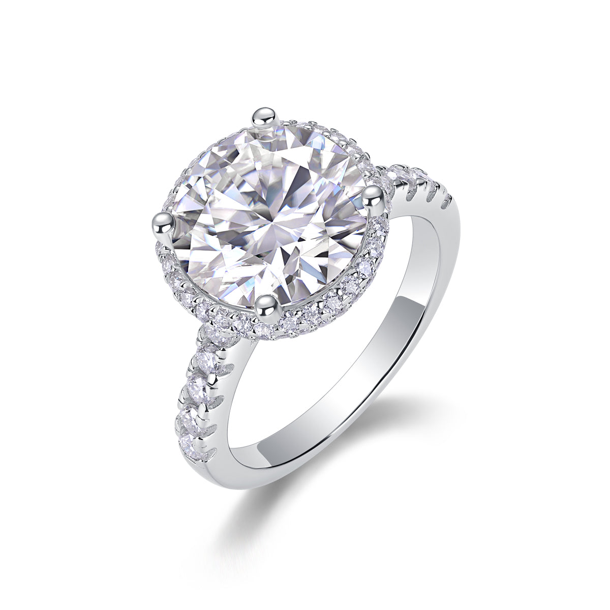 5-Carat Moissanite Sterling Silver Ring Elegant Starry Sky Design