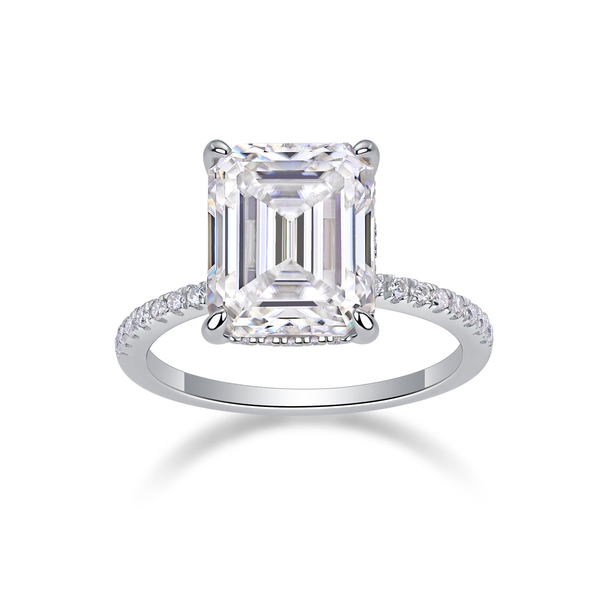 Iridescence City Sterling Silver Moissanite Ring with Octagonal Stone