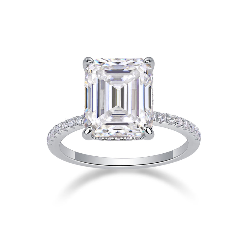 Iridescence City Sterling Silver Moissanite Ring with Octagonal Stone - 1