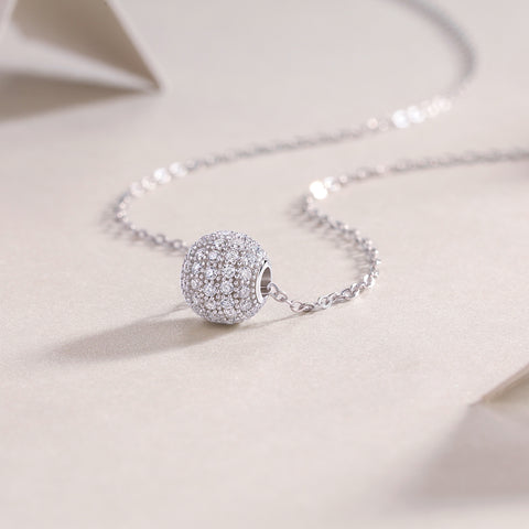 1Meet At This Moment Moissanite Pendant Necklace in S925 Sterling Silver with Platinum Plating