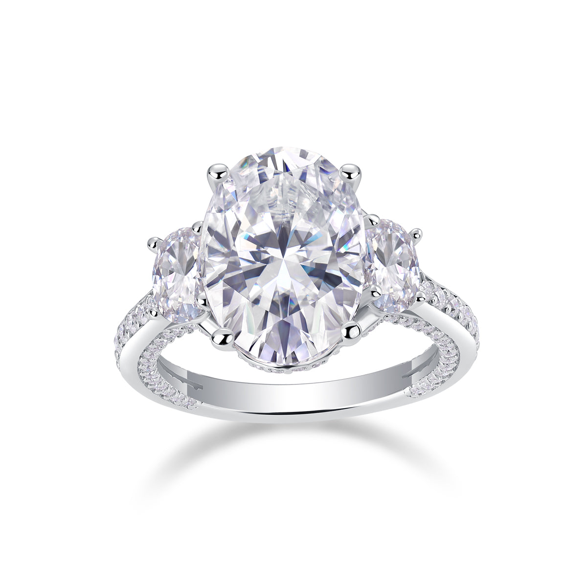 1Crown Of Radiance Moissanite S925 Sterling Silver Ring with Oval Cut