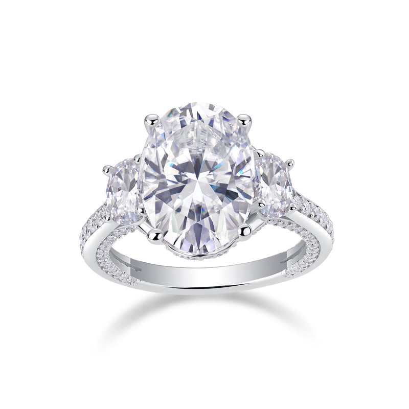 1Crown Of Radiance Moissanite S925 Sterling Silver Oval Cut Ring - 5