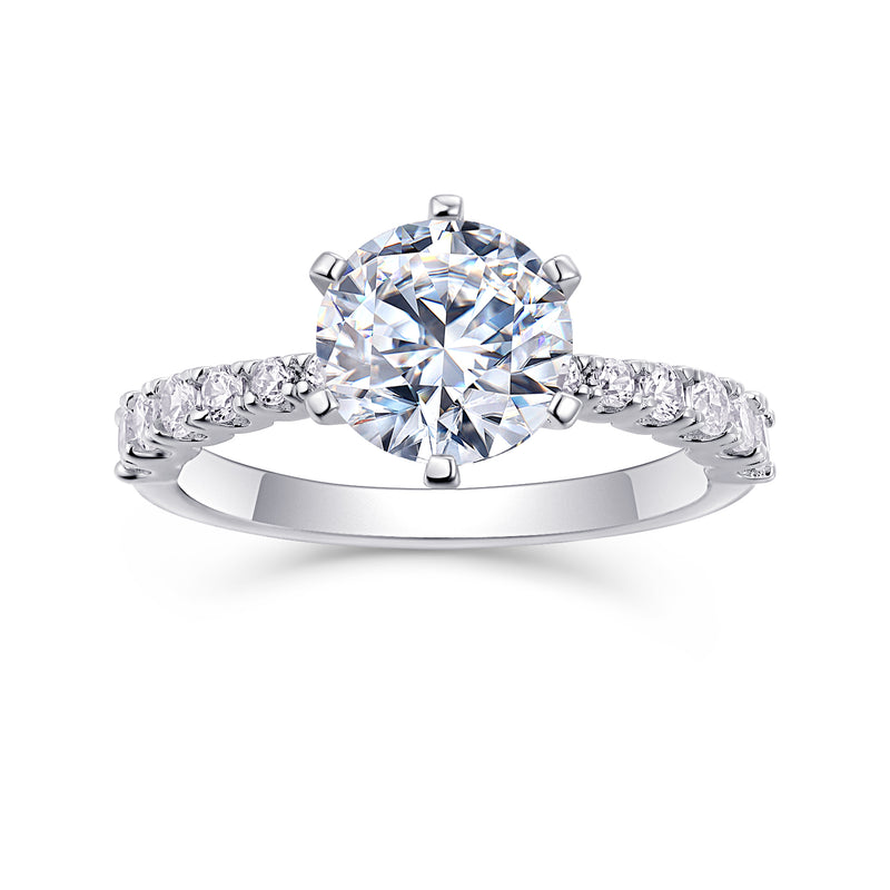 2 Carat Moissanite Silver Ring Luxury Fashion Statement - 1
