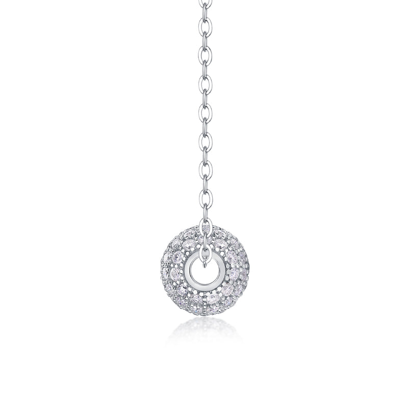 1Meet At This Moment Moissanite Pendant Necklace in S925 Sterling Silver with Platinum Plating - 1