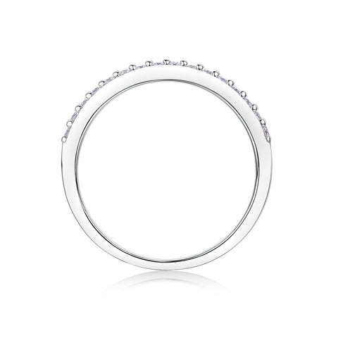 Double Row Moissanite Silver Ring S925 Luxury Fashion Jewelry