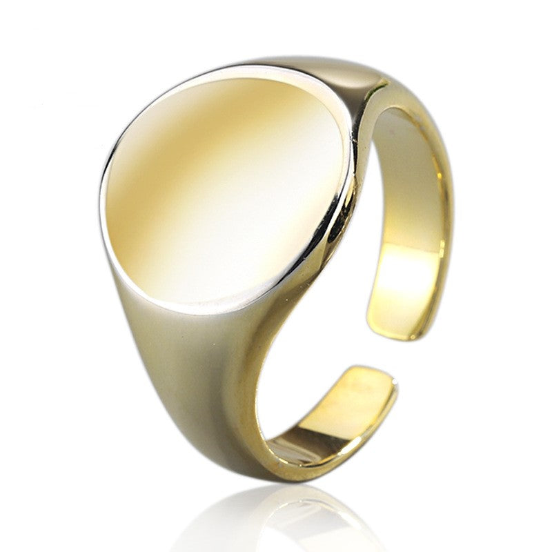 Adjustable Oval Smooth Fashion Ring - 3