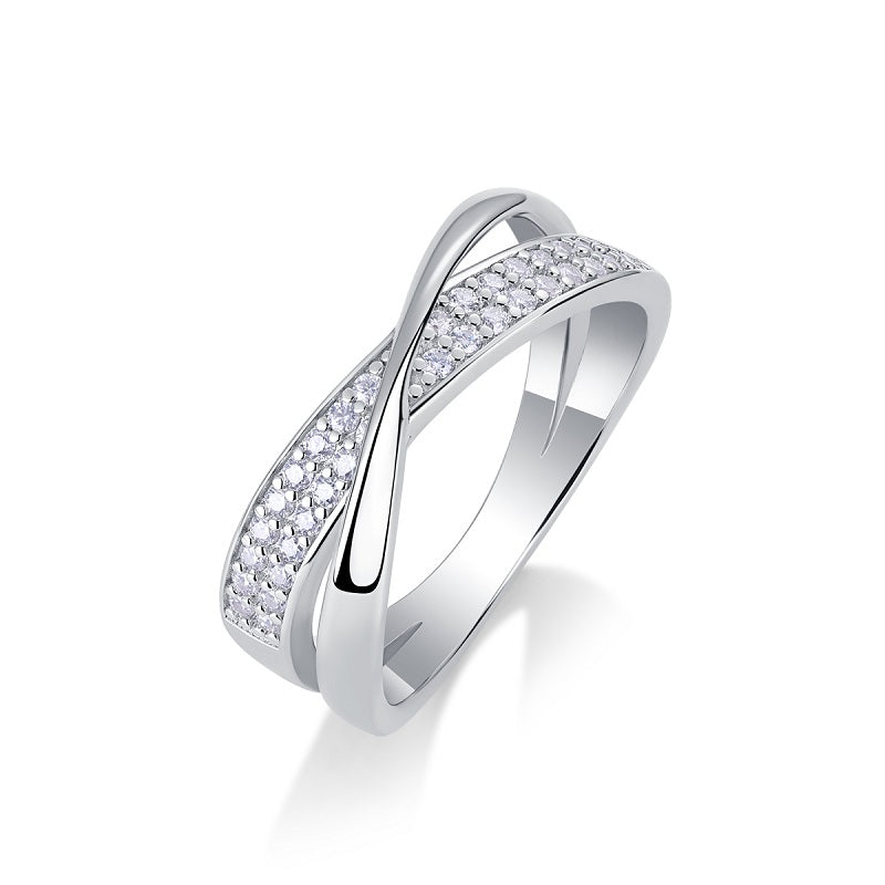 S925 Silver Moissanite Wrap Around Ring Modern Elegant Fine Jewelry - 1