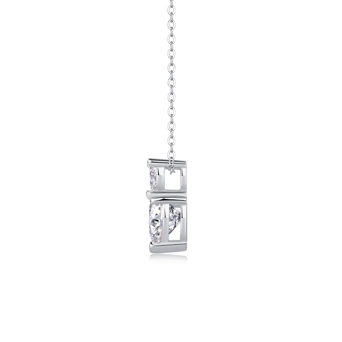 Heart-Shaped Moissanite Pendant Necklace in S925 Sterling Silver