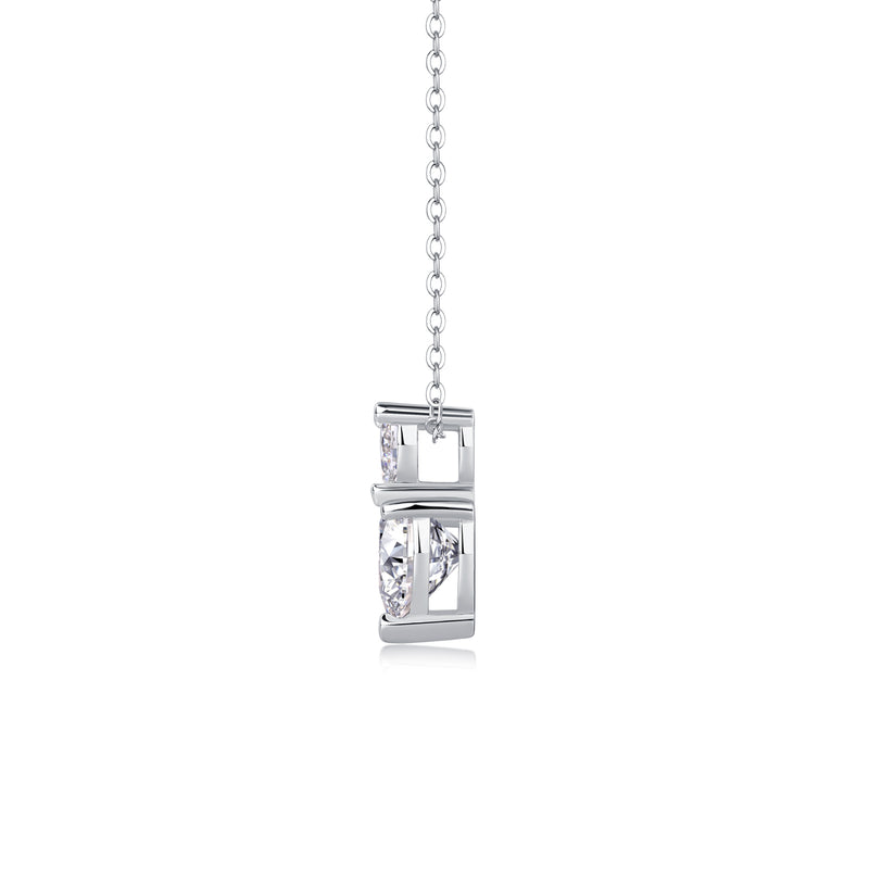 Heart-Shaped Moissanite Pendant Necklace in S925 Sterling Silver - 2