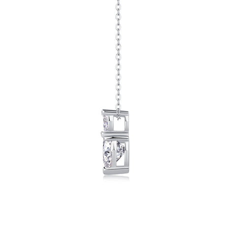 Heart-Shaped Moissanite Pendant Necklace in S925 Sterling Silver