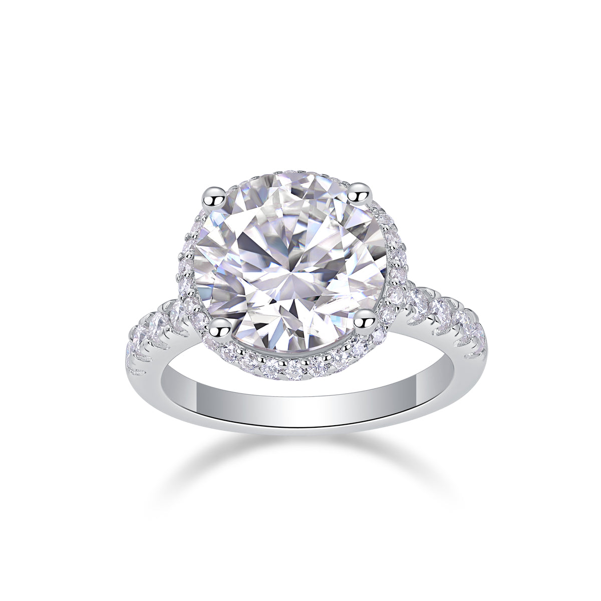 5-Carat Moissanite Sterling Silver Ring Elegant Starry Sky Design