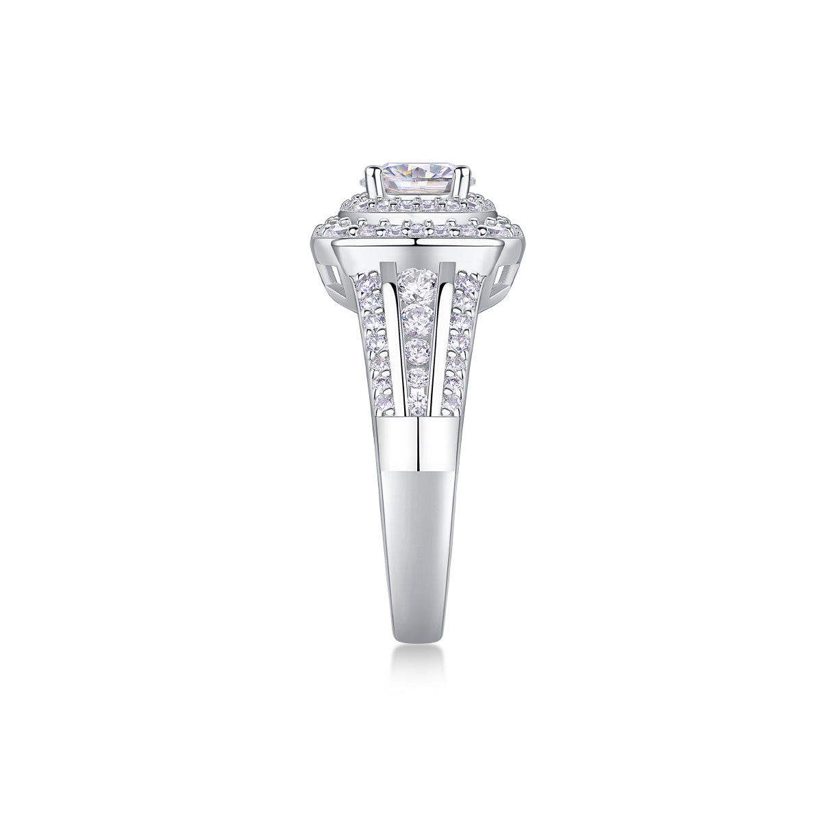 1Starry Sky Crown Moissanite Ring Set in S925 Sterling Silver Elegant Fashion Jewelry