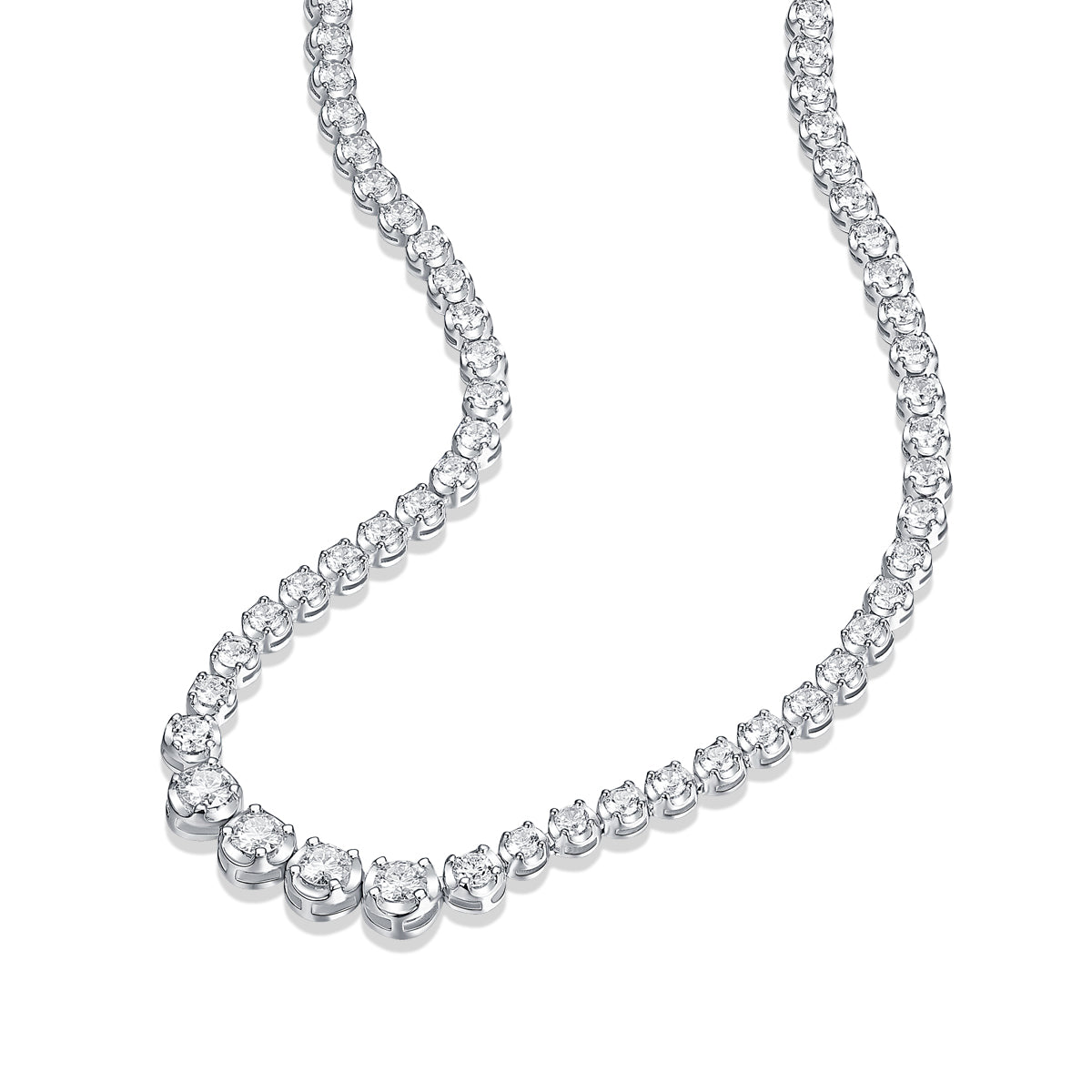 Luxurious Moissanite Pendant Necklace Set in S925 Silver