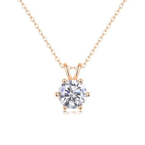 2-Carat Moissanite Pendant Necklace in S925 Sterling Silver Classic Solitaire Design