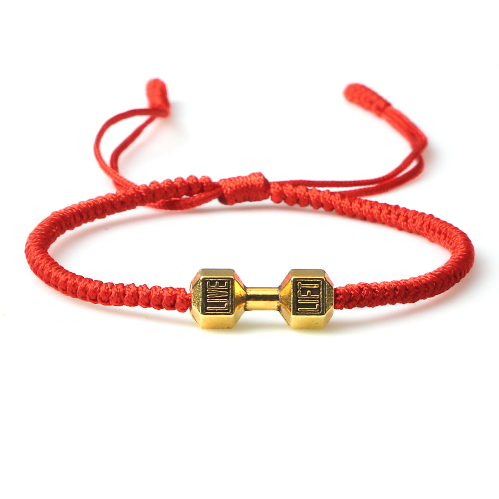 Originality Woven Alloy Dumbbell Bracelet for Everyday Wear