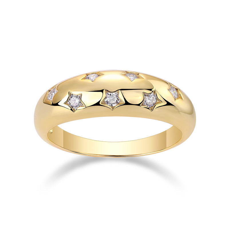 S925 Silver Moissanite Wedding Ring Set - 6
