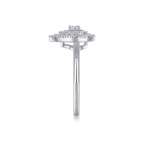 Luxury S925 Silver Moissanite Rings Set Large Sparkling Fashion Jewelry