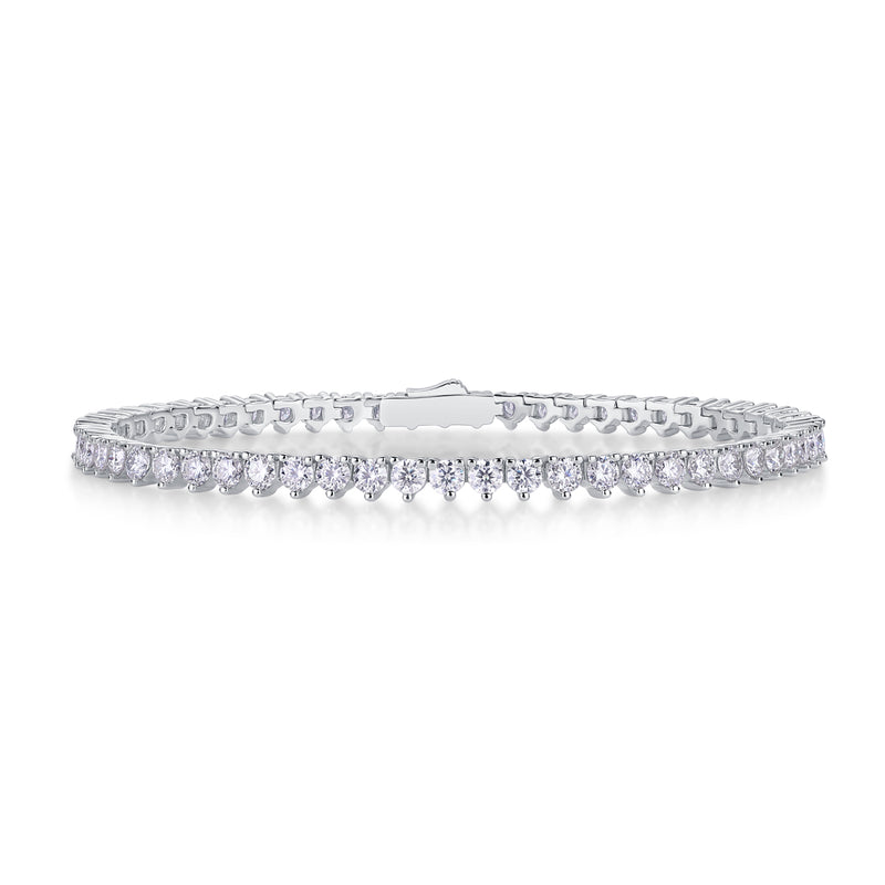 S925 Silver Moissanite Tennis Bracelet Modern Elegant Sparkle - 4