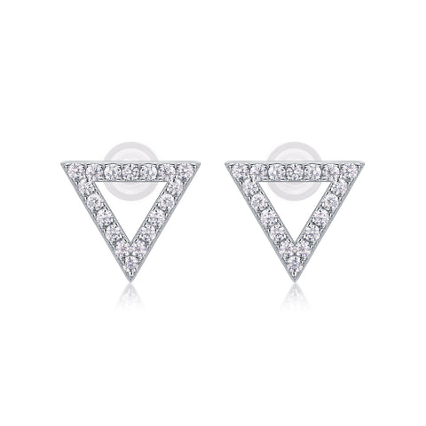 S925 Silver Triangle Moissanite Stud Earrings Luxury Fashion Jewelry