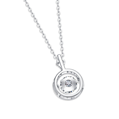 1-Carat Moissanite S925 Sterling Silver Necklace Pendant Set with Platinum Plating