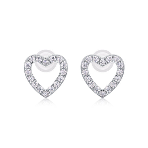 S925 Sterling Silver Heart-Shaped Moissanite Stud Earrings Trendy Fashion Jewelry