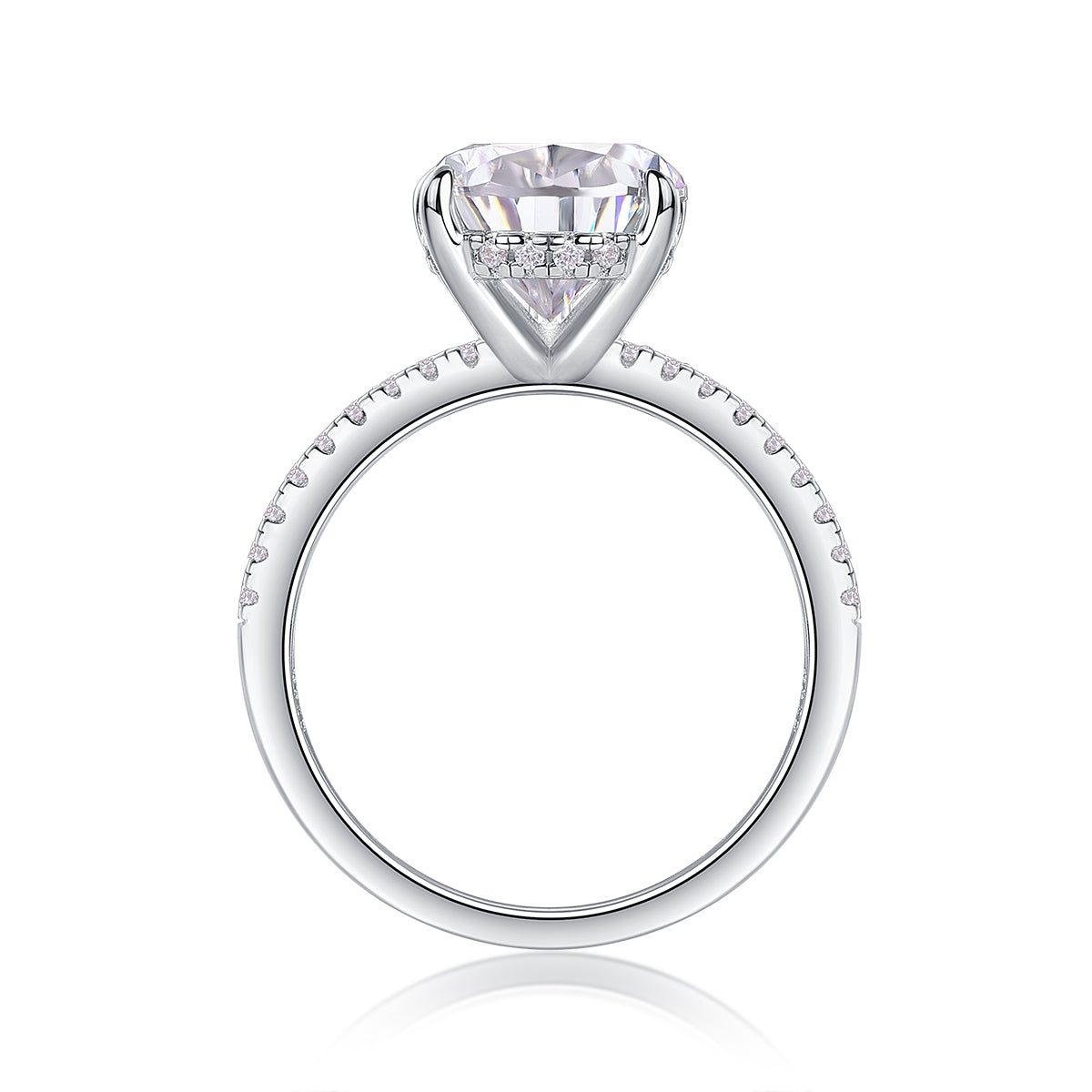 Pear-Shaped Moissanite Ring in S925 Sterling Silver Elegant Fashion Jewelry