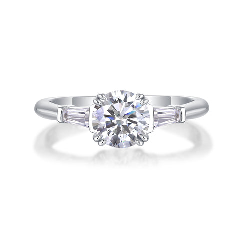 Classic Moissanite Wedding Ring Set in S925 Silver