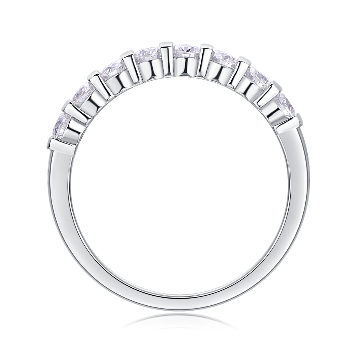 S925 Silver Moissanite Ring Elegant Row Band Fine Jewelry