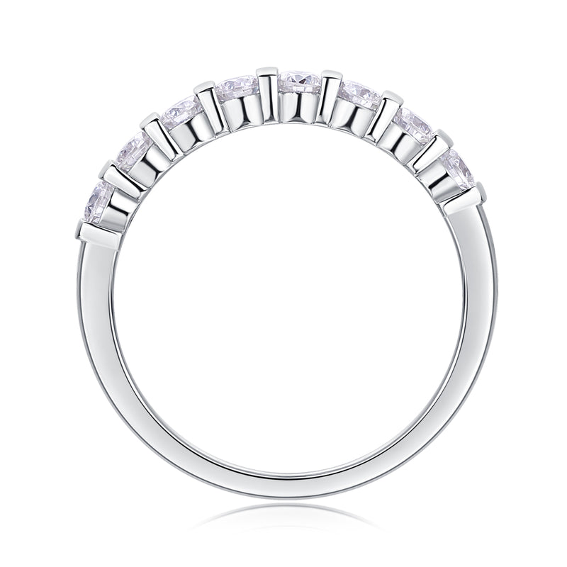 S925 Silver Moissanite Row Band Ring Elegant Modern Fine Jewelry - 4