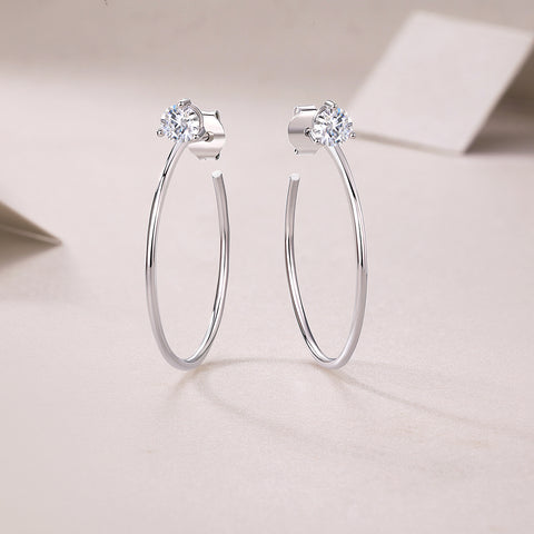 S925 Silver Moissanite Stud Earrings Elegant Minimalist Design