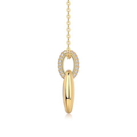 S925 Sterling Silver Gold Plated Moissanite Pendant Necklace Modern Elegant Jewelry