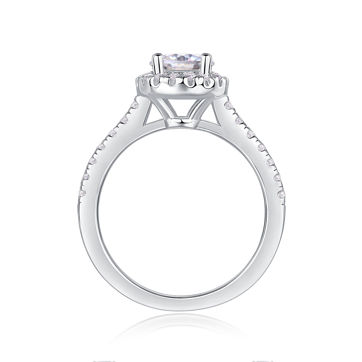 1 Carat Moissanite Silver Ring Luxury Fashion Statement Ring