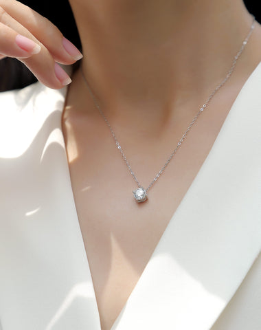 1True Heart Moissanite Pendant Necklace in S925 Sterling Silver