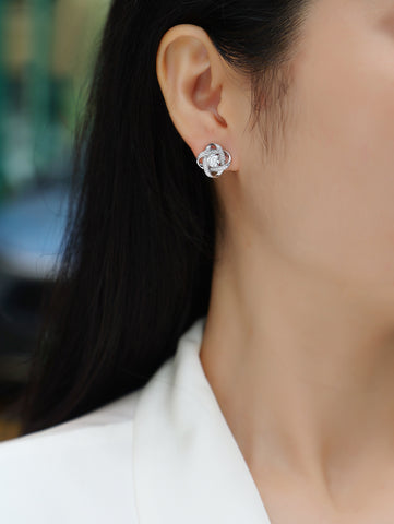 1Hope Beam S925 Sterling Silver Moissanite Stud Earrings Elegant Fashion Jewelry