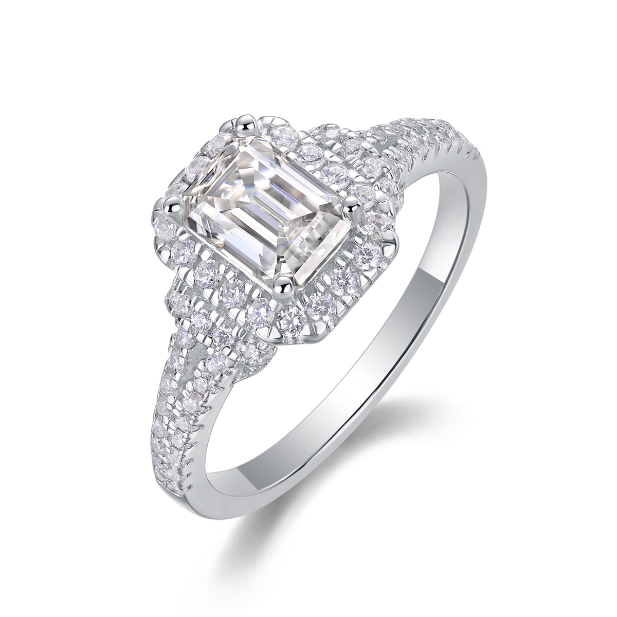 Luxury Octagonal Moissanite Ring in S925 Silver