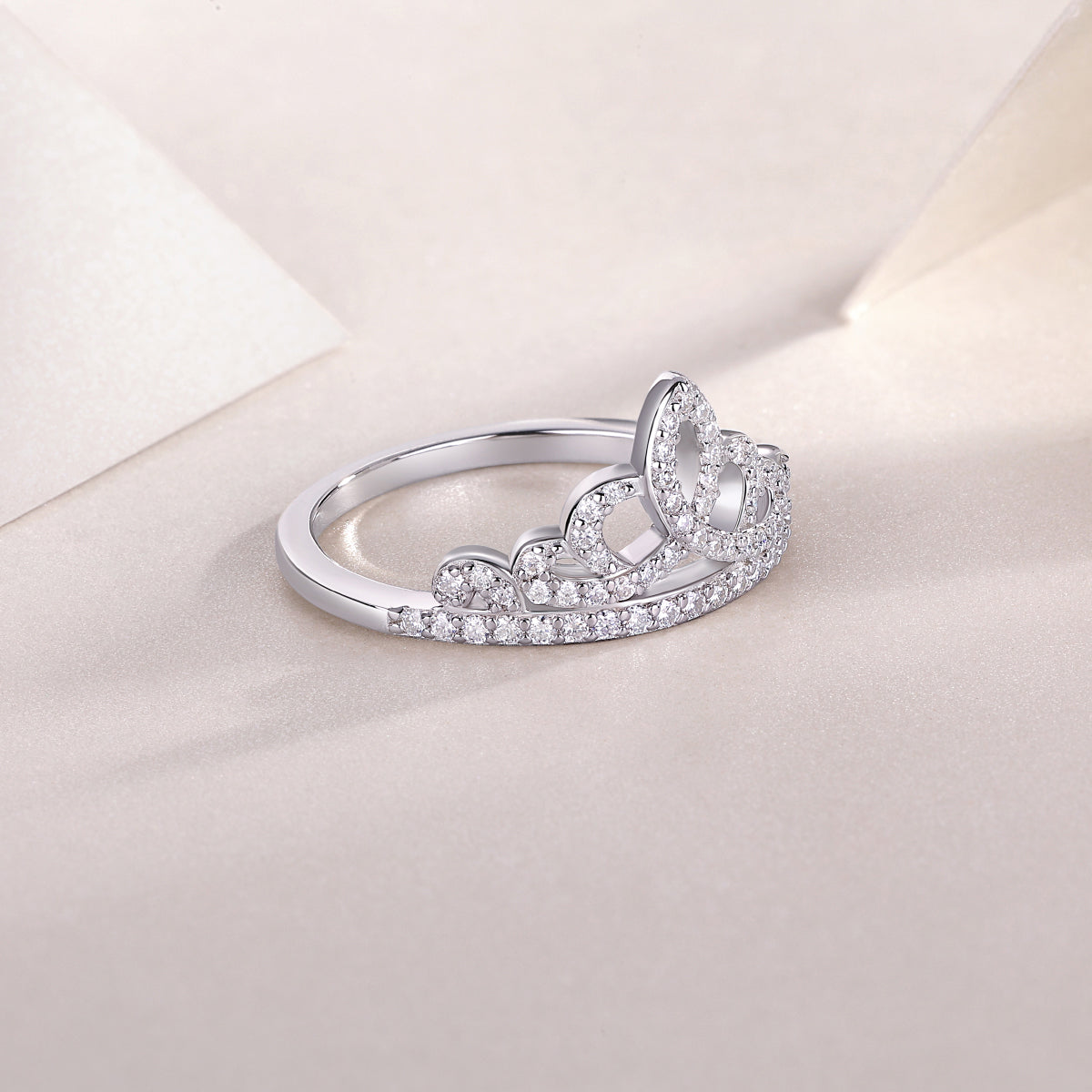 S925 Silver Moissanite Crown Ring Luxury Stylish Design