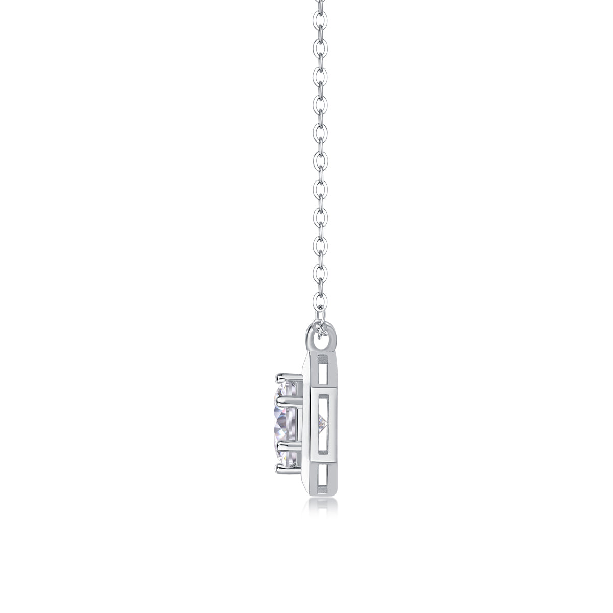 1-Carat Moissanite Hexagon Pendant Necklace in S925 Sterling Silver