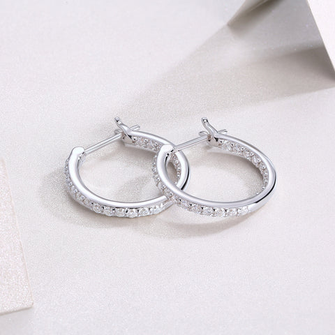 Luxury Moissanite Hoop Earrings in S925 Silver