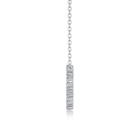 S925 Sterling Silver Moissanite Circle Pendant Necklace with Platinum Plating