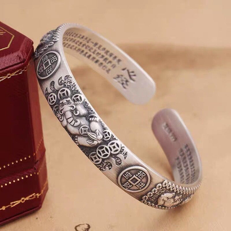 Copper Heart Sutra Six-Character Mantra Bracelet Unisex - 4