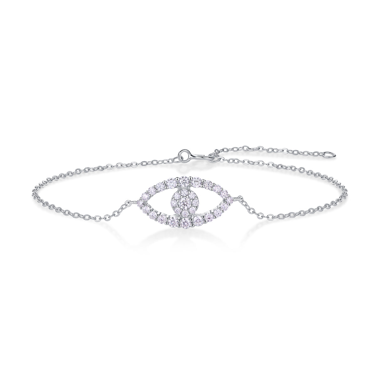 Luxury S925 Silver Moissanite Bracelet Elegant Eye Design