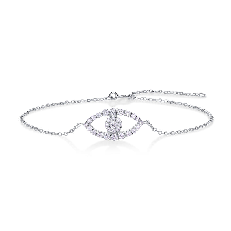 Luxury S925 Silver Moissanite Bracelet with Elegant Eye Design - 1