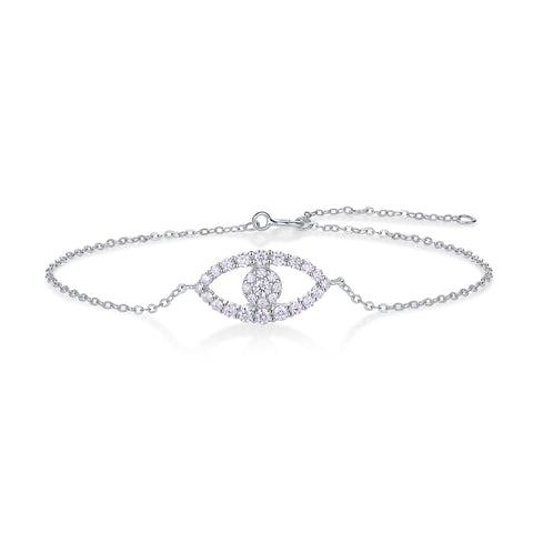 Luxury S925 Silver Moissanite Bracelet Elegant Eye Design