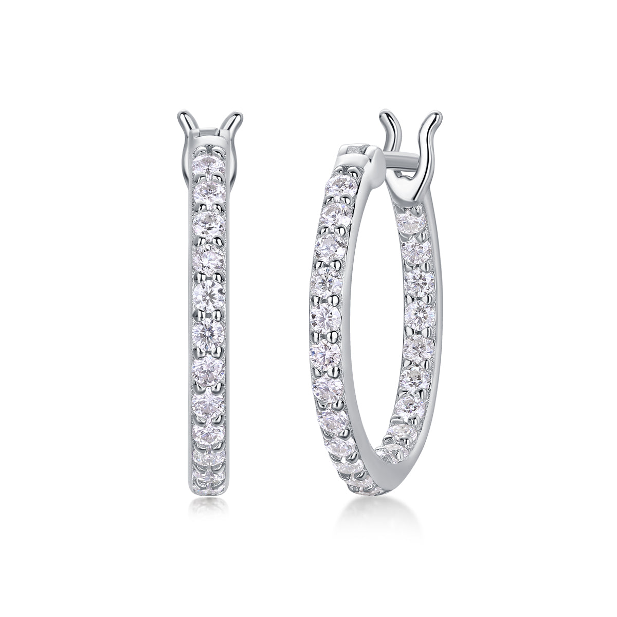 S925 Silver Moissanite Hoop Earrings Luxury Diamond Stud Earrings