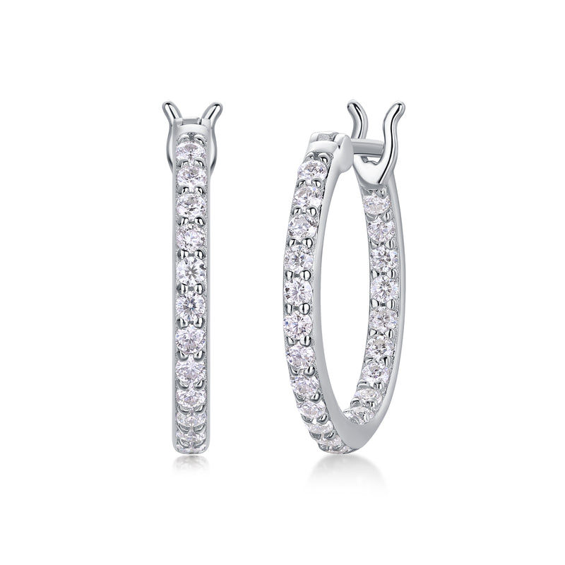 S925 Silver Moissanite Hoop Earrings Luxury Diamond Stud Earrings - 1