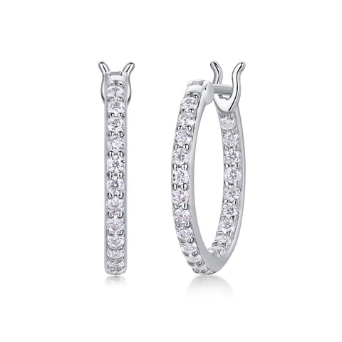 S925 Silver Moissanite Hoop Earrings Luxury Diamond Stud Earrings