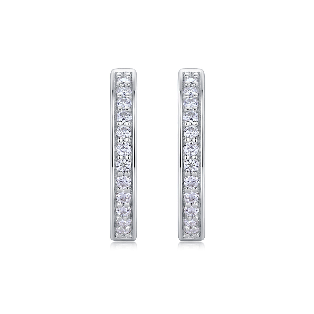 1Morning Dew S925 Sterling Silver Moissanite Stud Earrings Elegant Hoop Design