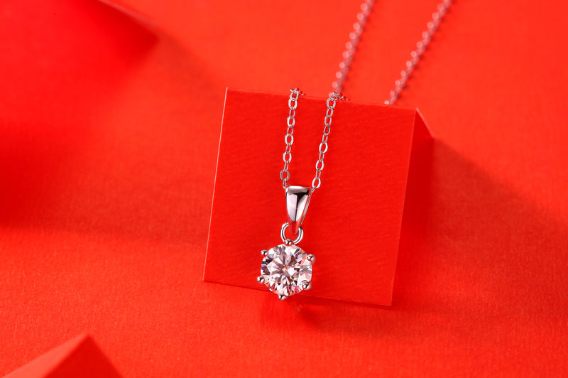 Breeze Dance Moissanite Pendant Necklace Set in S925 Silver - 4